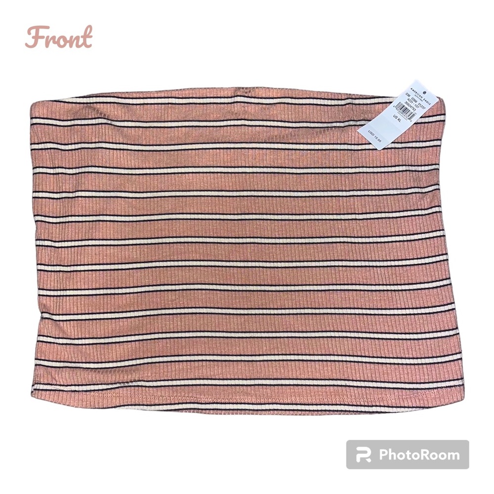 American Eagle striped pink white black tube top size XL new with tag